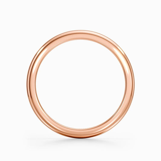 Classic D Wedding Band in Rose Gold