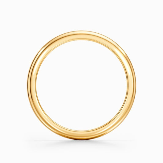 Classic D Wedding Band in Yellow Gold