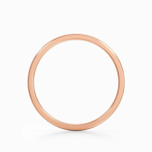 Classic Flat Wedding Band in Rose Gold