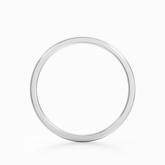 Classic Flat Wedding Band in White Gold
