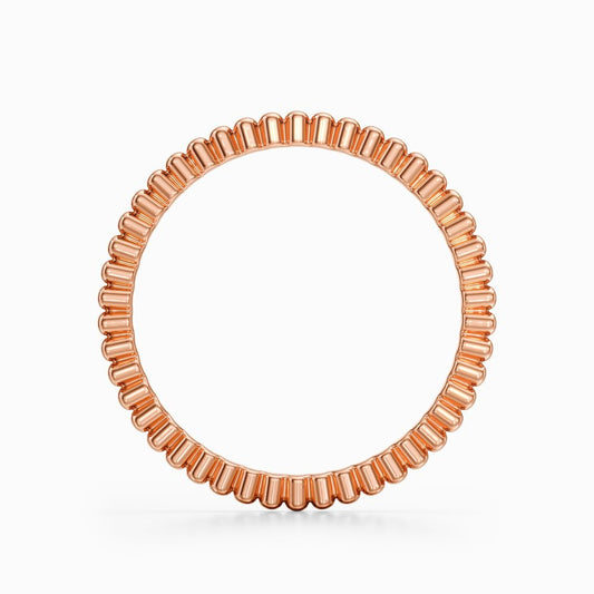 Gear Bead Wedding Band in Rose Gold