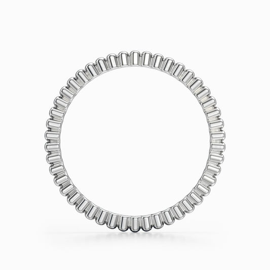 Gear Bead Wedding Band in White Gold