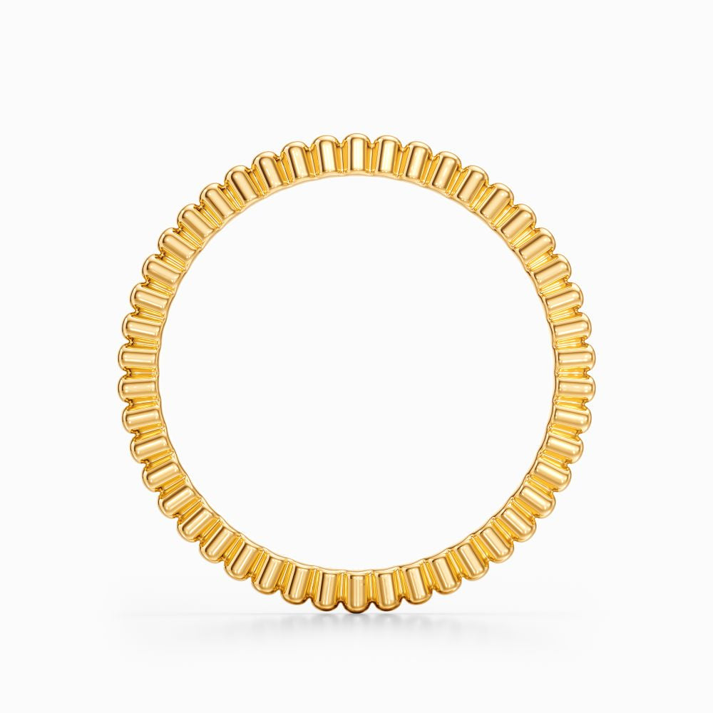Gear Bead Wedding Band in Yellow Gold