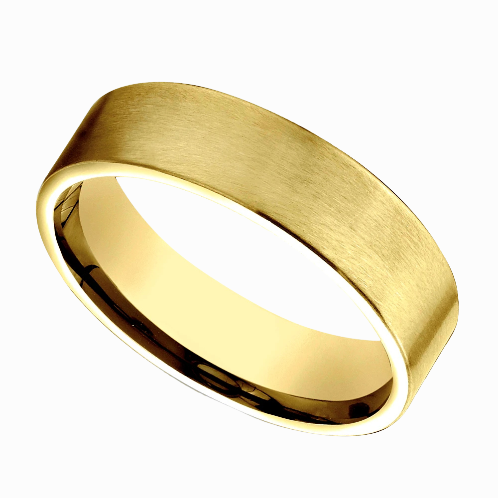 Flat Satin Men Wedding Band in Rose Gold
