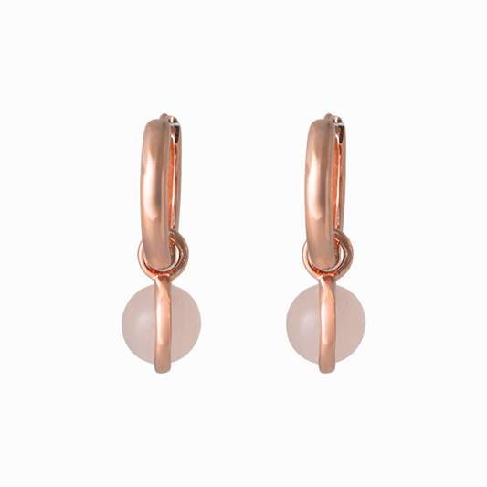 Dainty Rose Gold Drop Huggie Earring