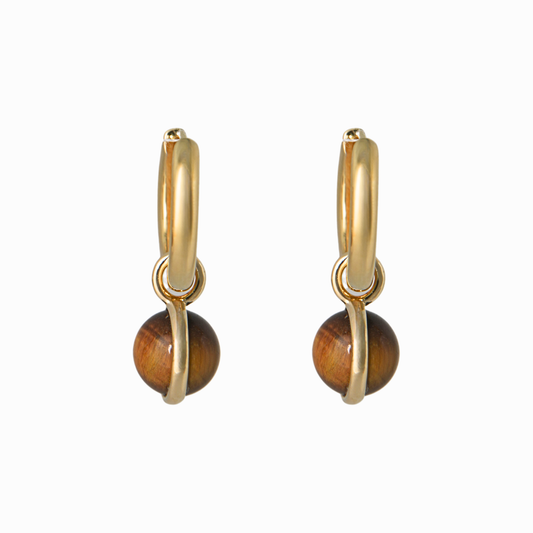 Dainty Yellow Gold Drop Huggie Earring