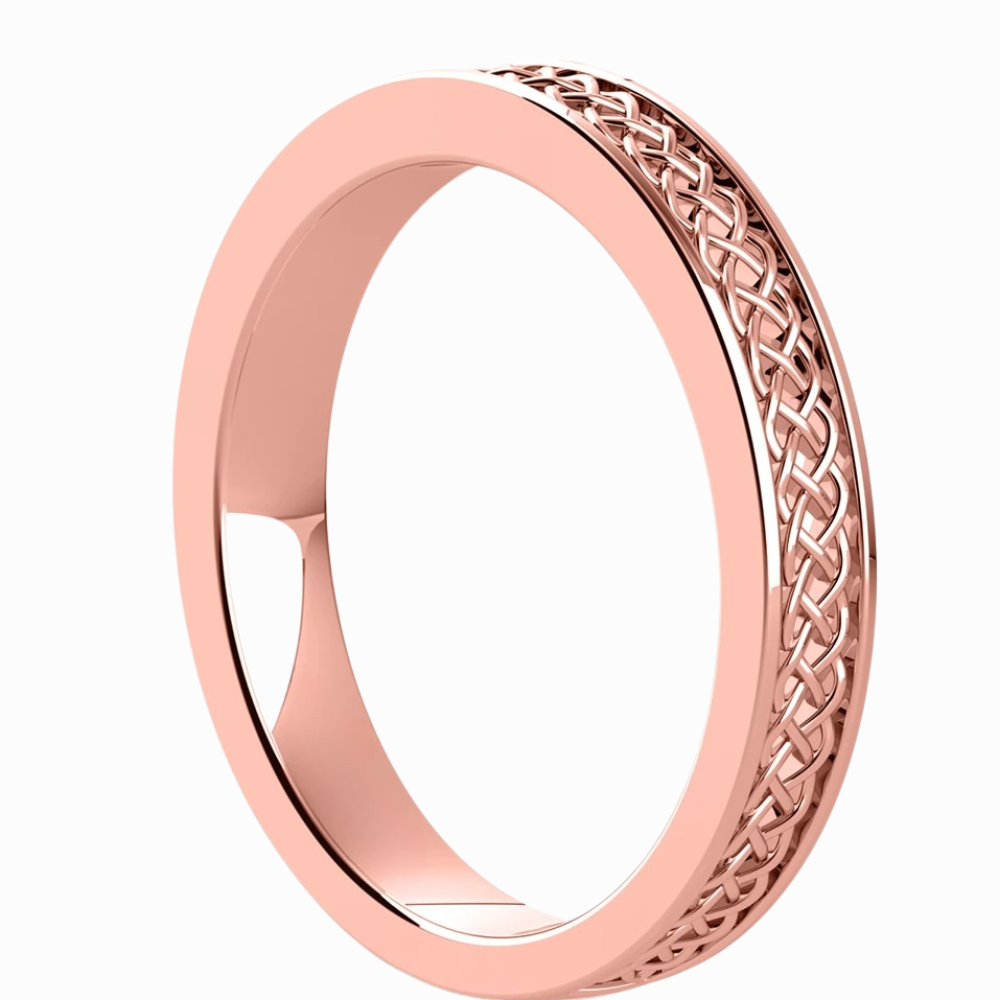 Celtic Knot Men Wedding Band in Rose Gold