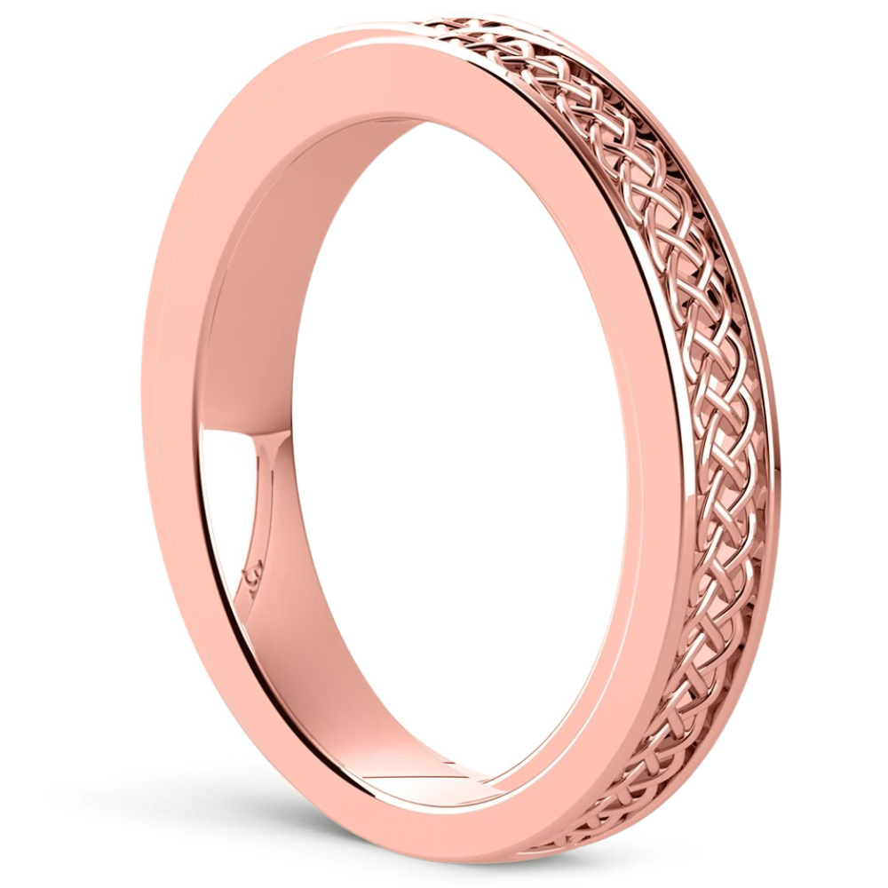 Celtic Knot Men Wedding Band in Yellow Gold