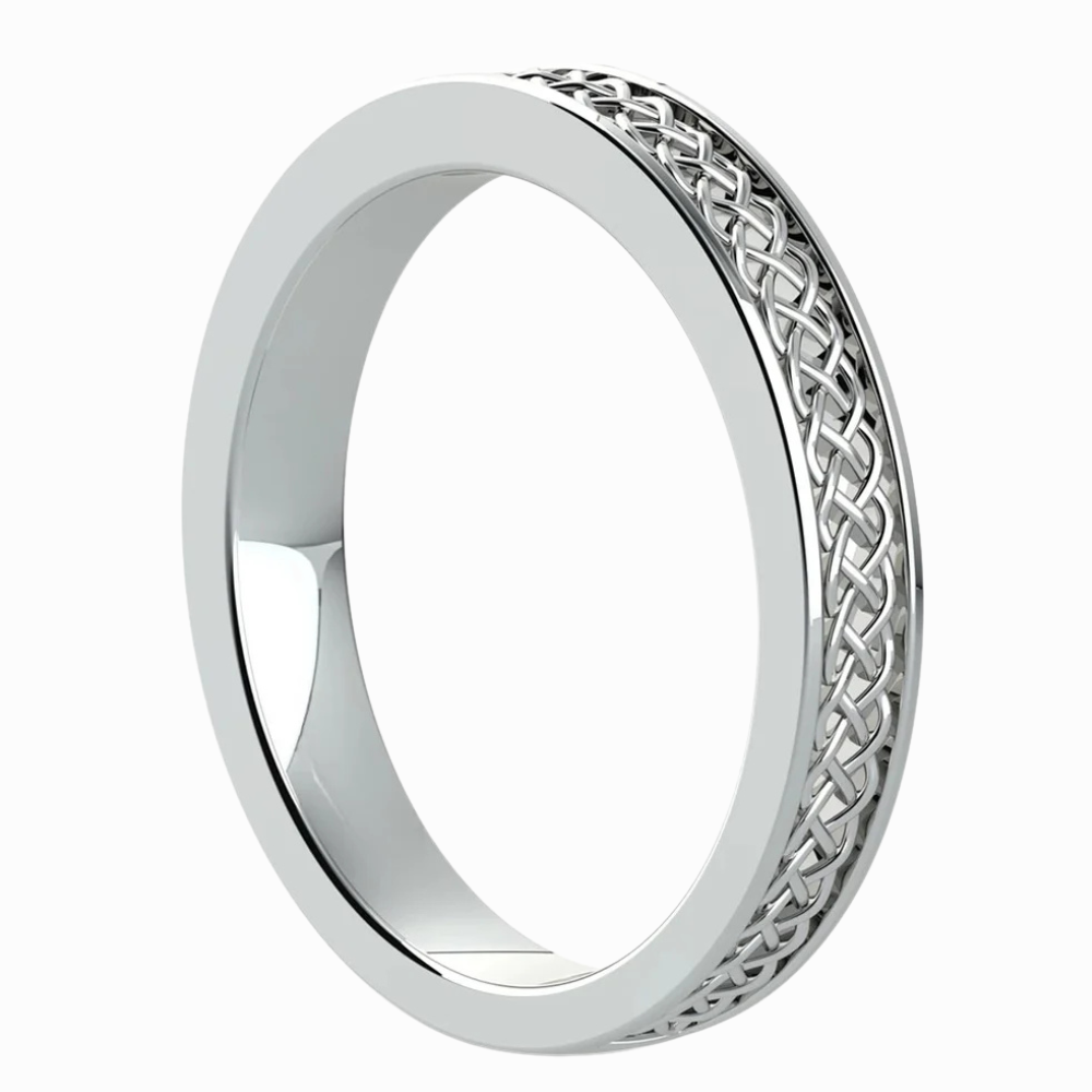 Celtic Knot Men Wedding Band in Rose Gold