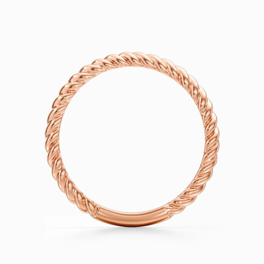 Twisted Rope Wedding Band in Rose Gold