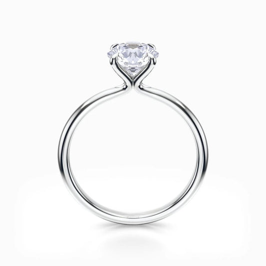 Classic 4-Prong Curve Solitaire 18K Solid Gold Ring