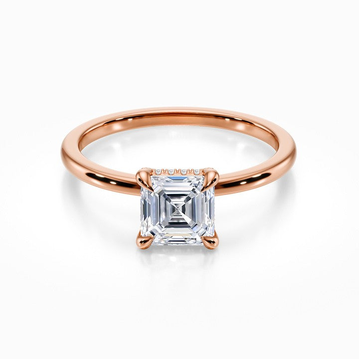 Crown Solitaire 18K Solid Gold Ring