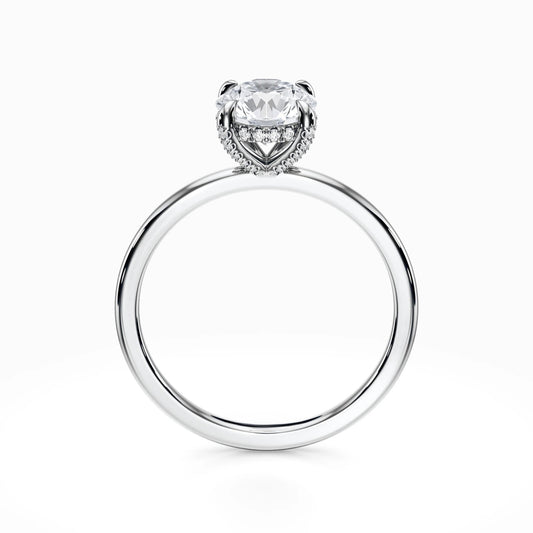 Crown Solitaire 18K Solid Gold Ring