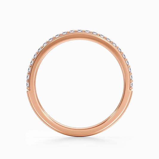 Curved Pave Wedding Band in Rose Gold