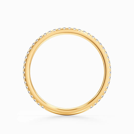 Classic Pave Wedding Band in Yellow Gold