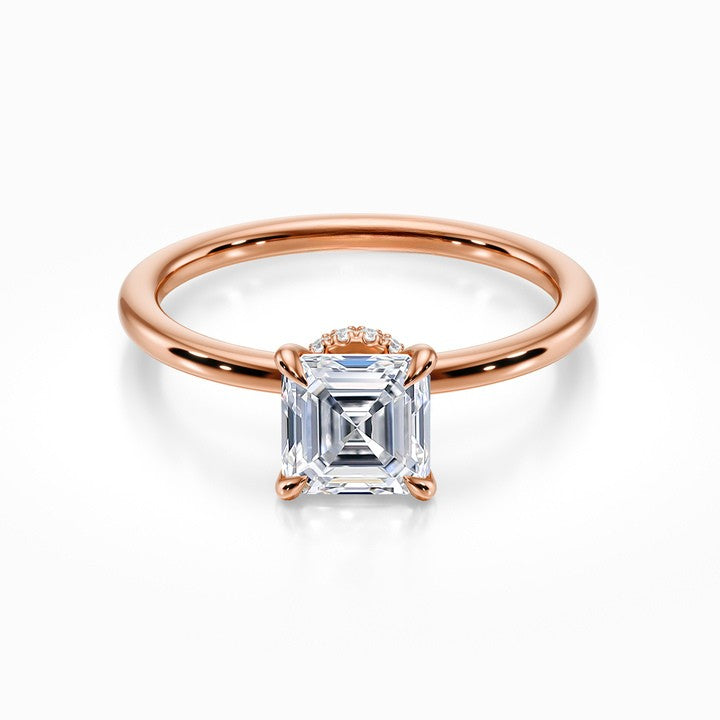 Tiara Solitaire 18K Solid Gold Ring
