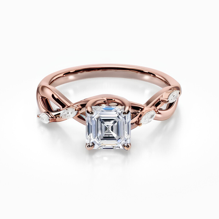 Floral Twist 18K Solid Gold Ring