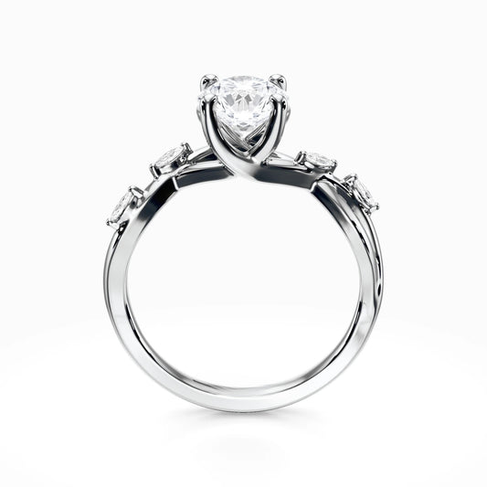 Floral Twist 18K Solid Gold Ring