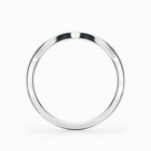 Wave Contour Wedding Band in White Gold