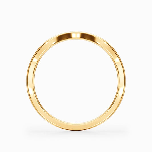 Wave Contour Wedding Band in Yellow Gold