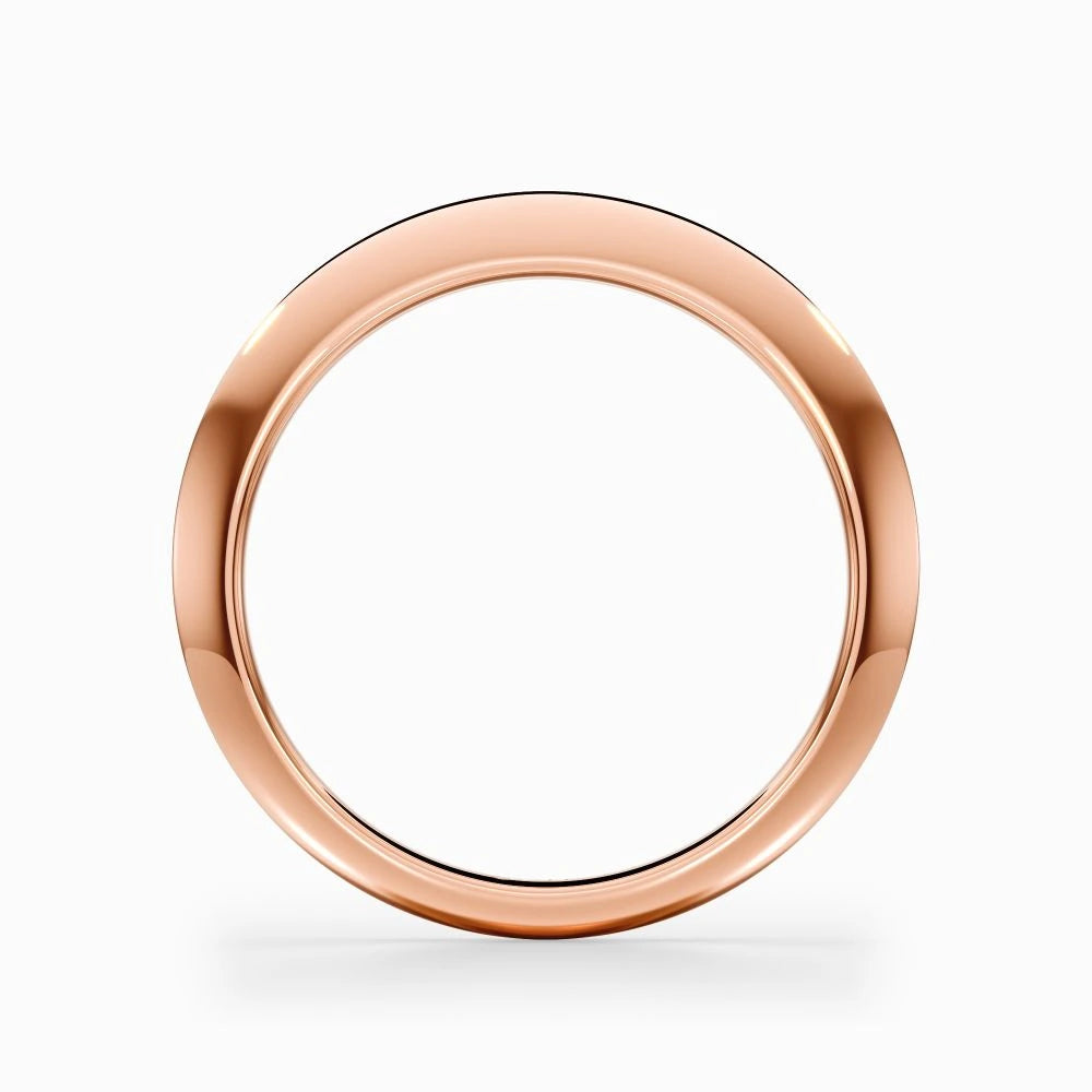Classic Knife Edge Wedding Band in Rose Gold