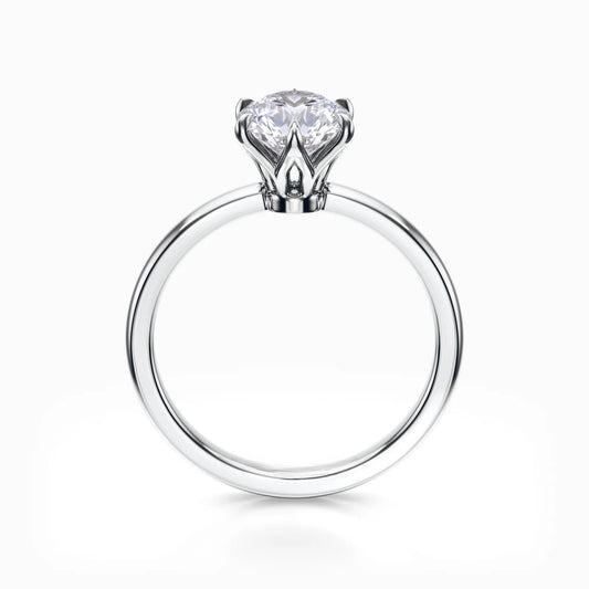 Lotus Solitaire 18K Solid Gold Ring