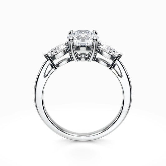 Marquise 3-Stone 18K Solid Gold Ring