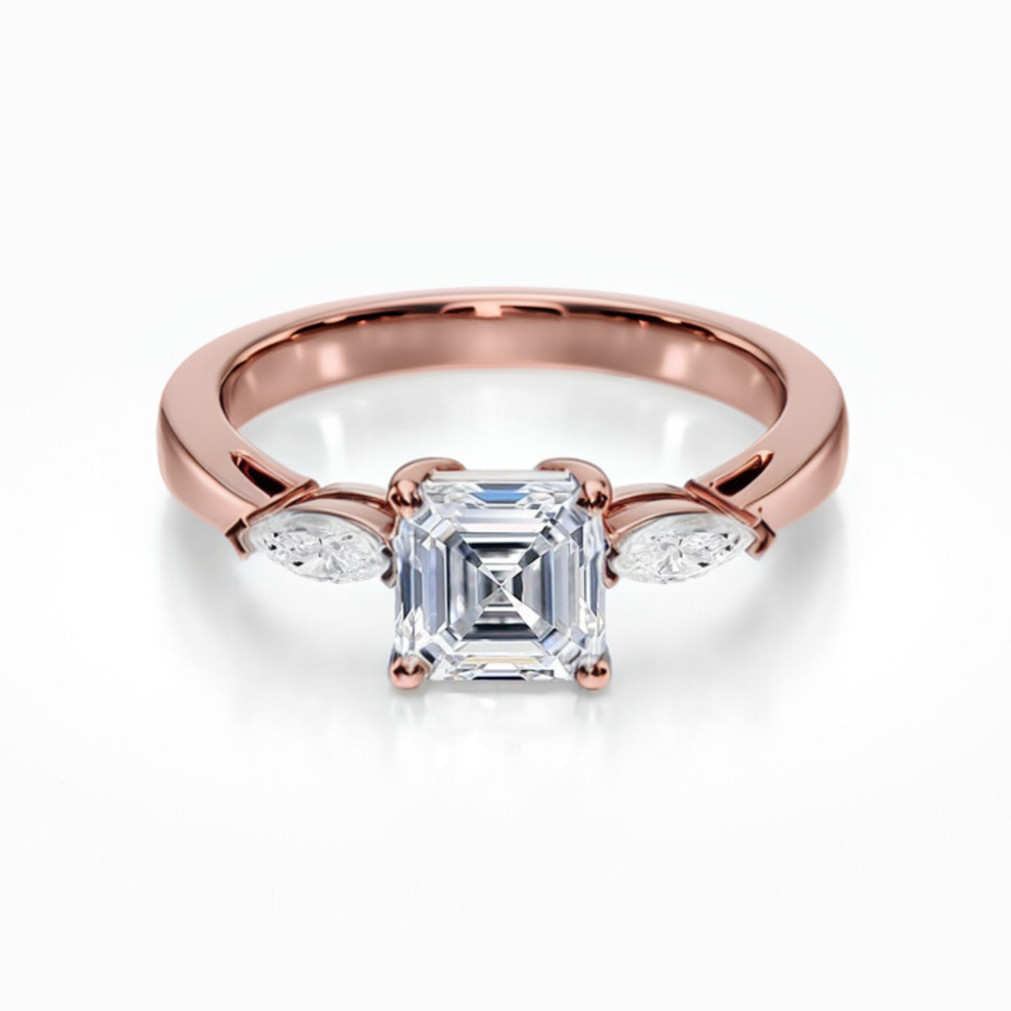 Marquise 3-Stone 18K Solid Gold Ring