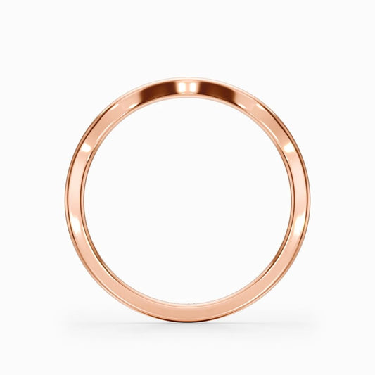Wave Contour Wedding Band in Rose Gold