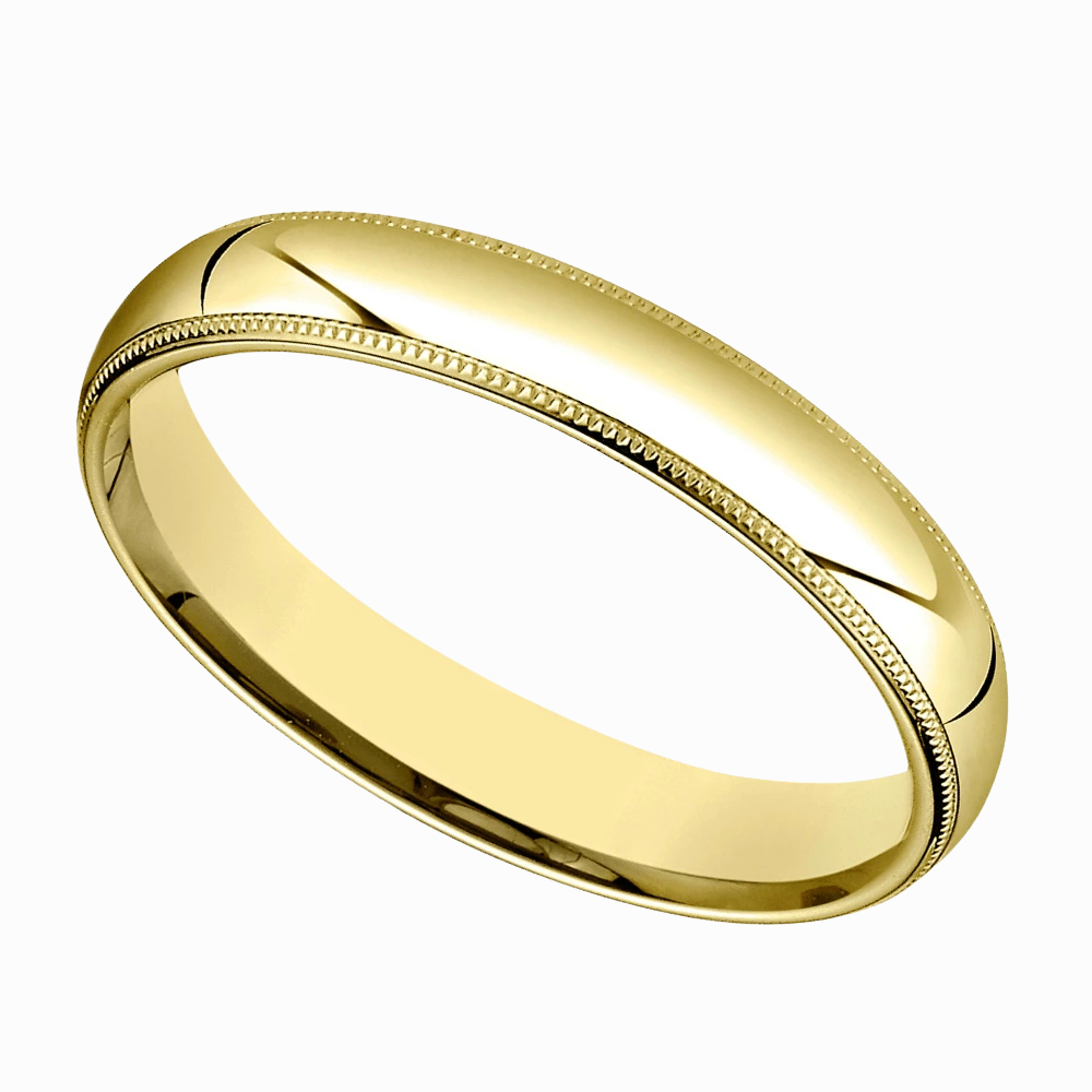 Milgrain Men Wedding Band in Rose Gold
