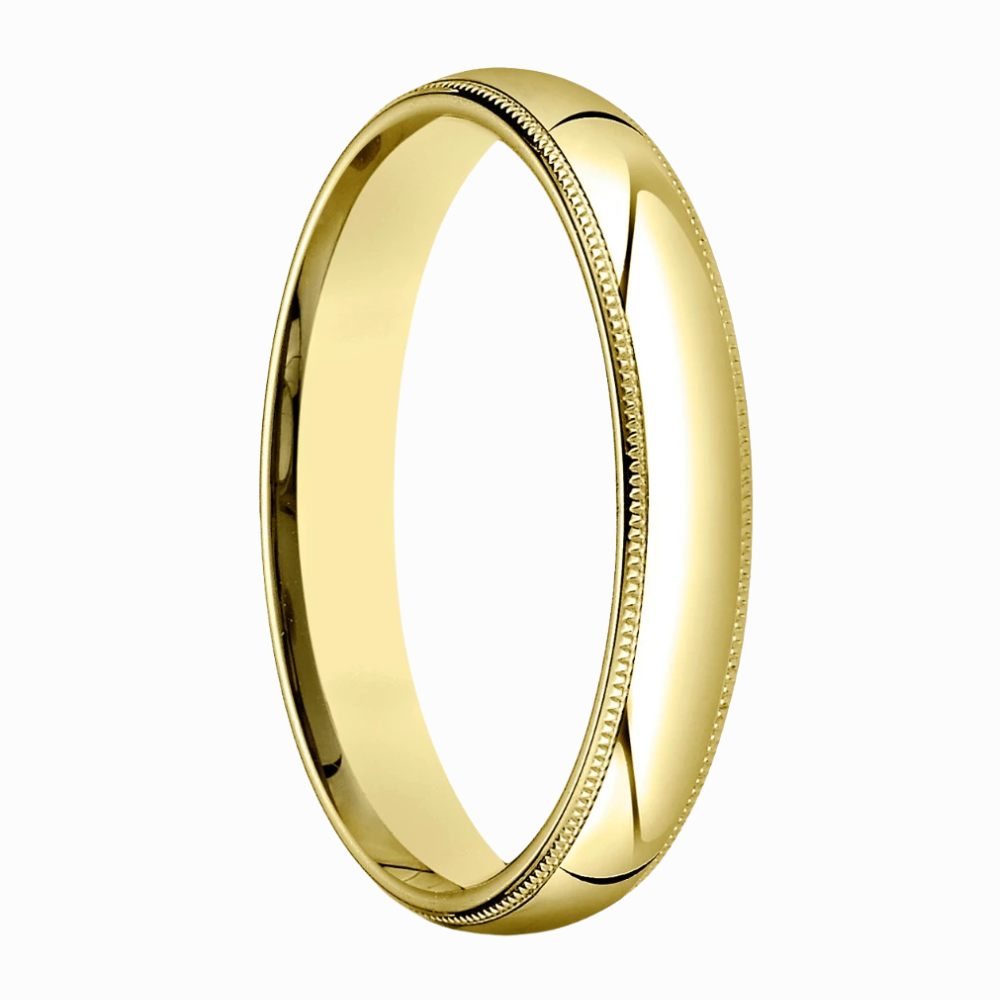 Milgrain Men Wedding Band in White Gold