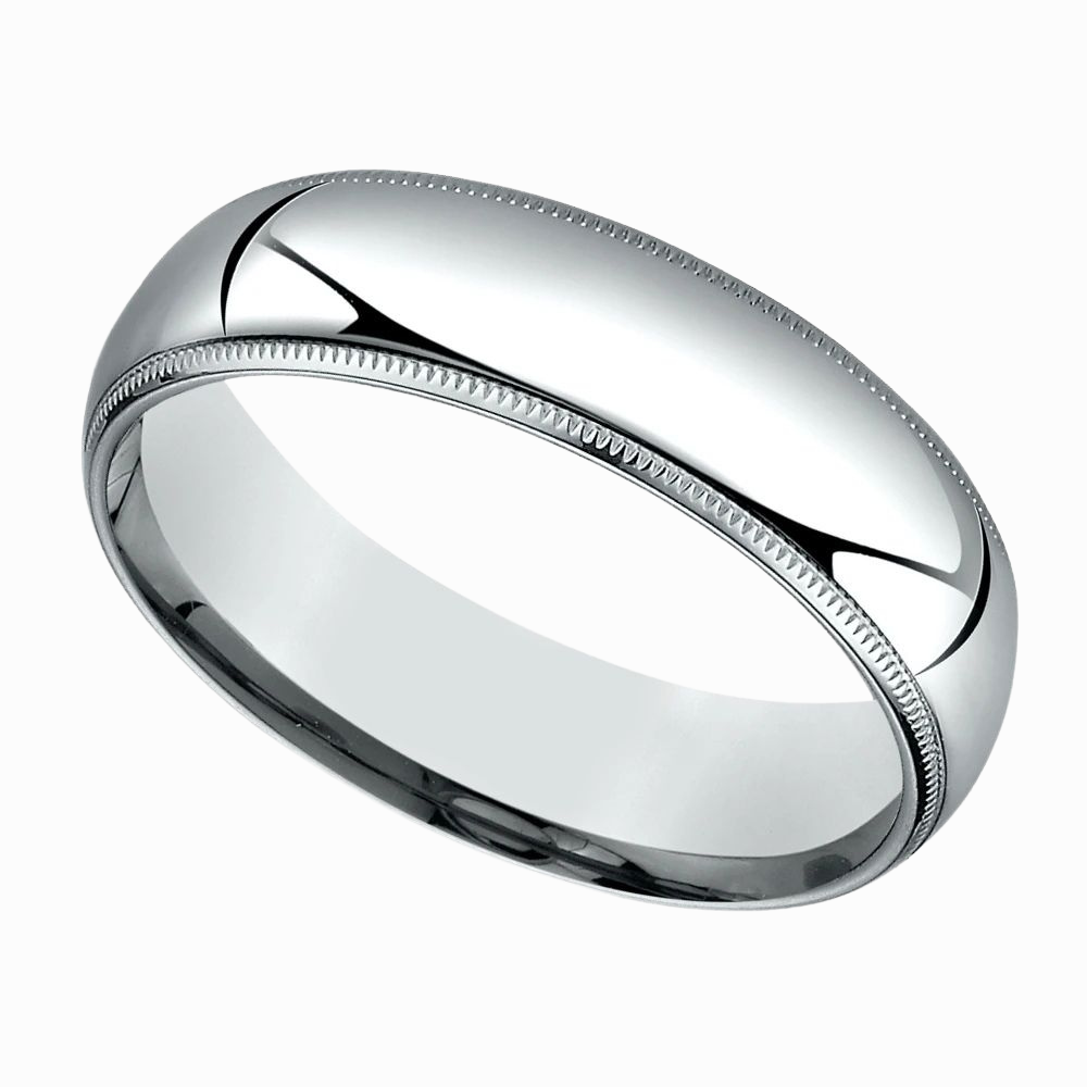 Milgrain Men Wedding Band in Rose Gold