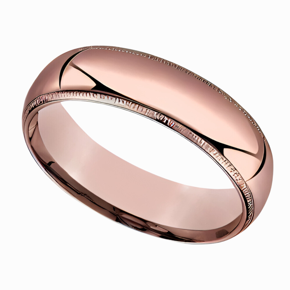 Milgrain Men Wedding Band in White Gold