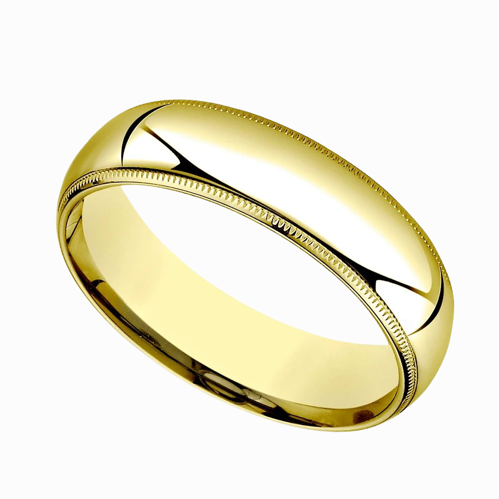 Milgrain Men Wedding Band in White Gold