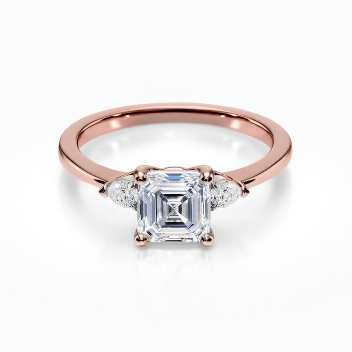 Pear 3-Stone 18K Solid Gold Ring