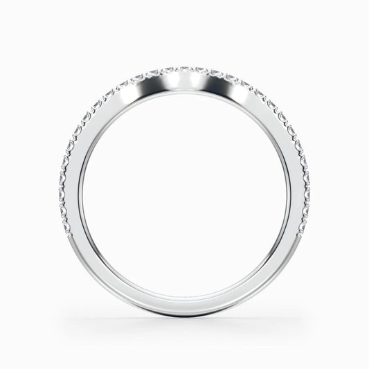U-Shaped Pave Wedding Band in White Gold