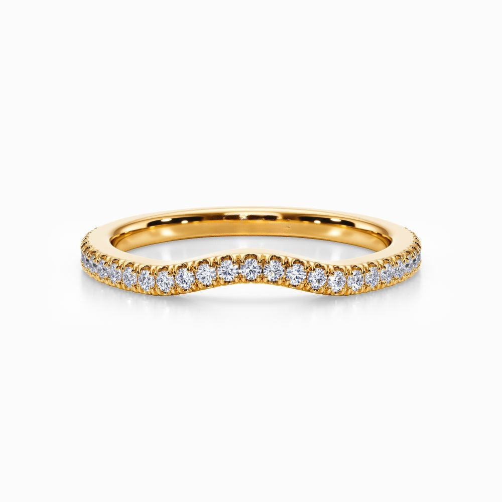 U-Shaped Pave Wedding Band in Rose Gold