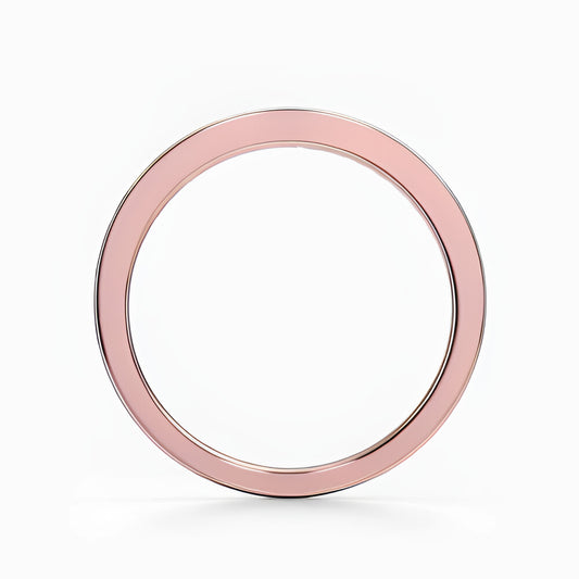 Princess Channel Pave Wedding Band in Rose Gold
