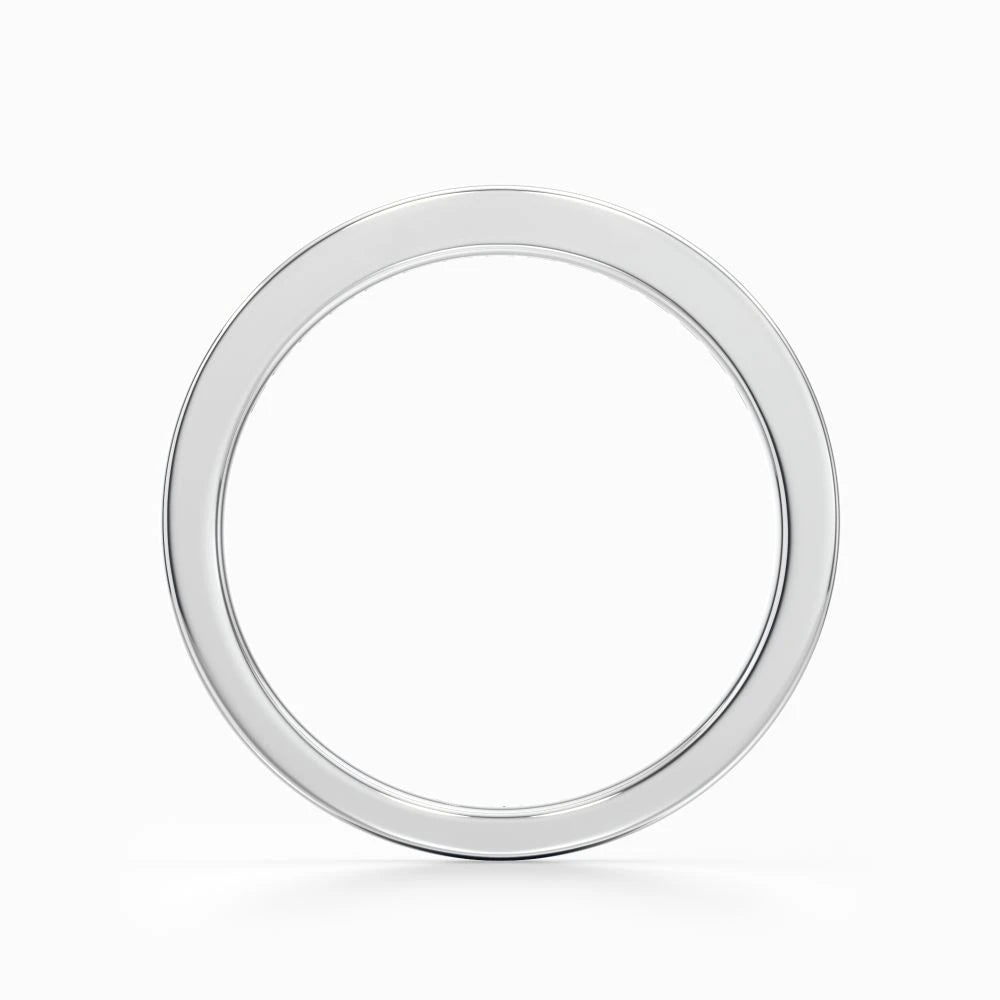 Princess Channel Pave Wedding Band in Yellow Gold