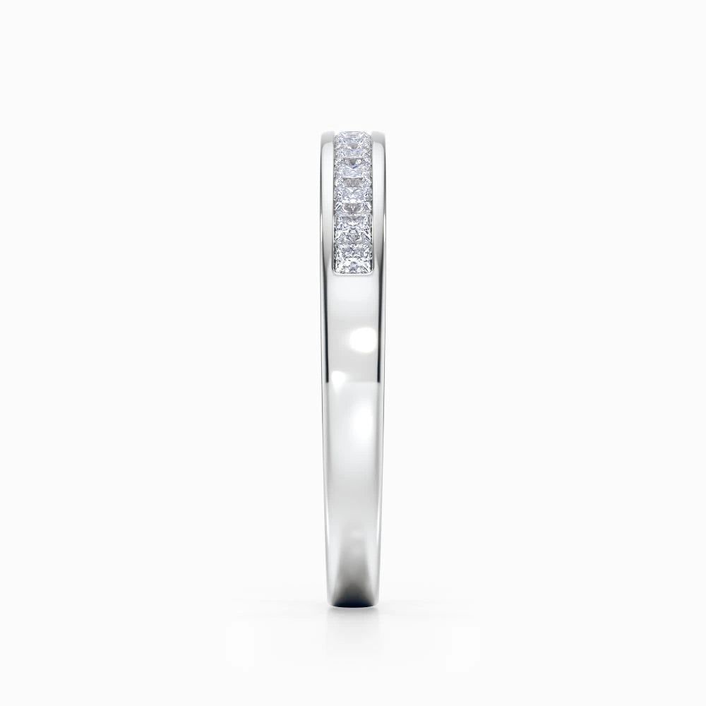 Princess Channel Pave Wedding Band in Yellow Gold