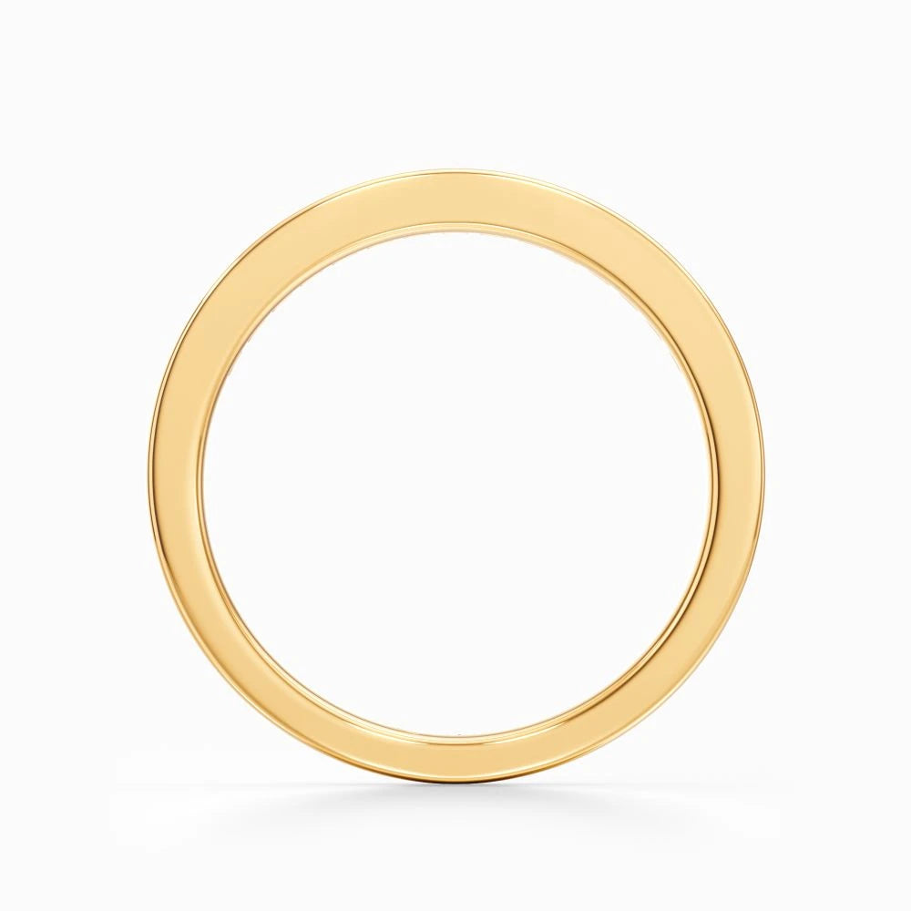 Princess Channel Pave Wedding Band in Yellow Gold