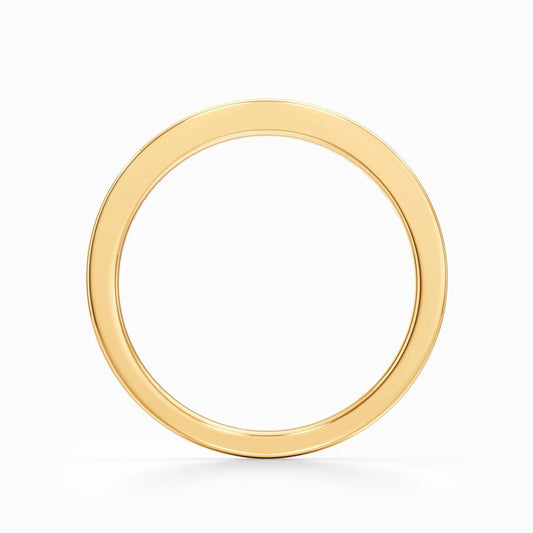 Princess Channel Pave Wedding Band in Yellow Gold
