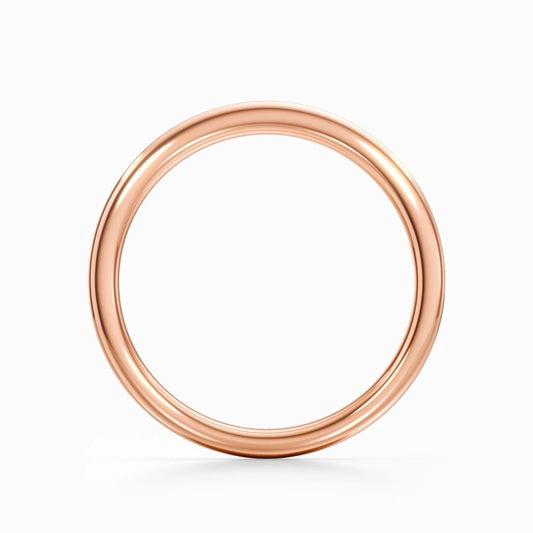 Round Channel Pave Wedding Band in Rose Gold