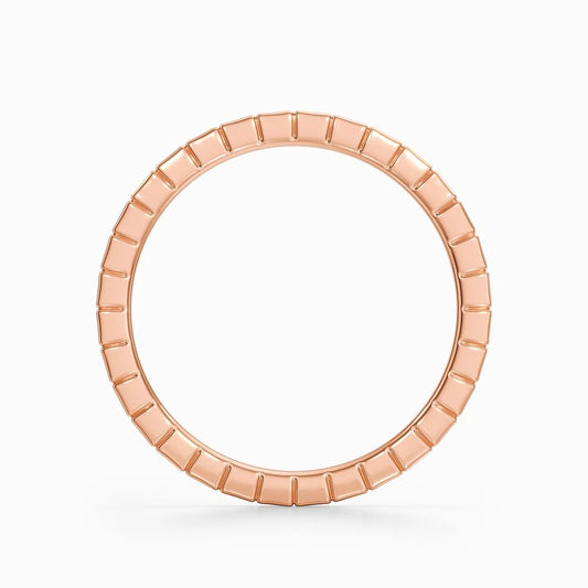 Ridged Edge Wedding Band in Rose Gold