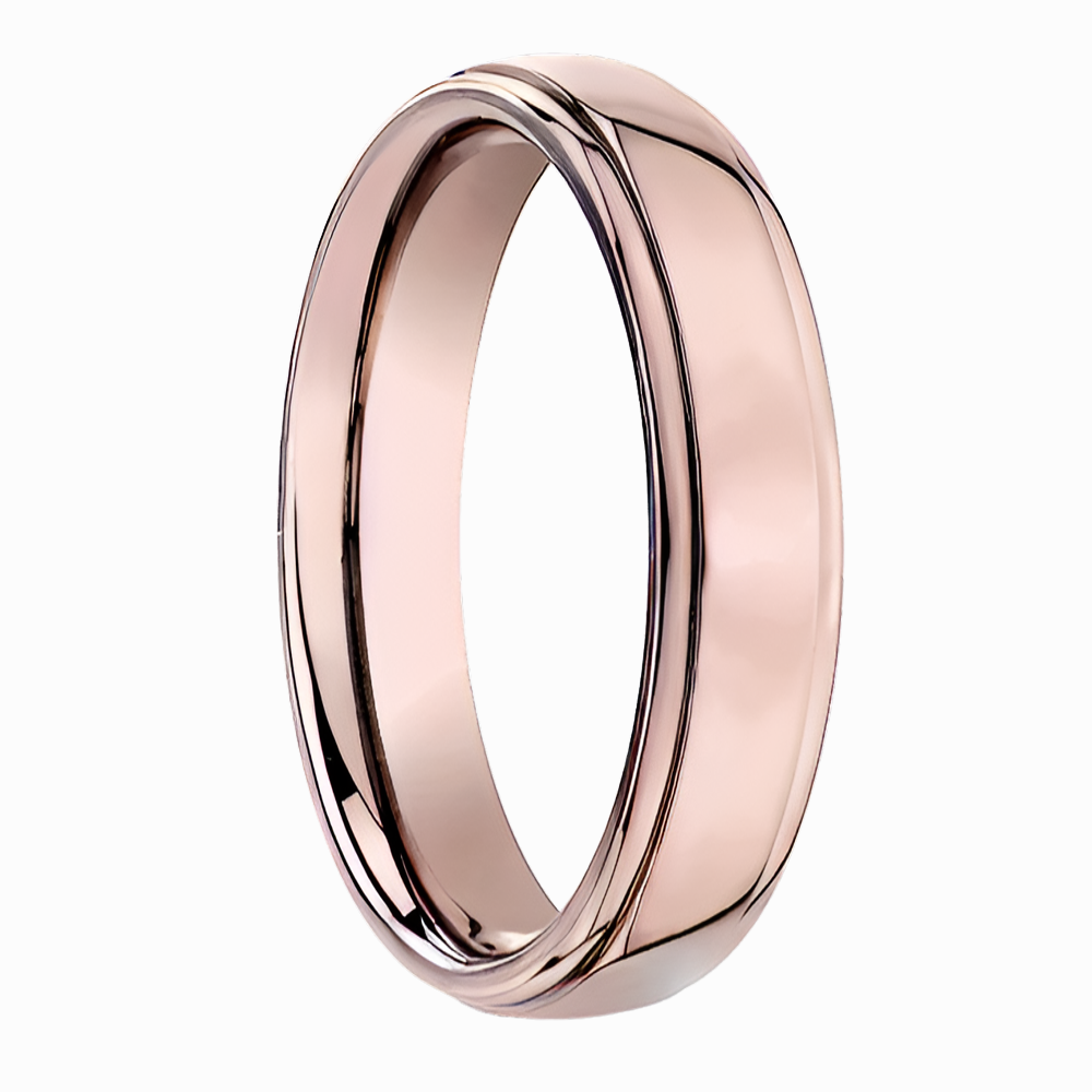 Round Edge Men Wedding Band in White Gold