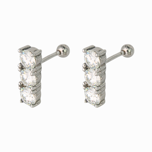 Trinity Bar Stud Earring