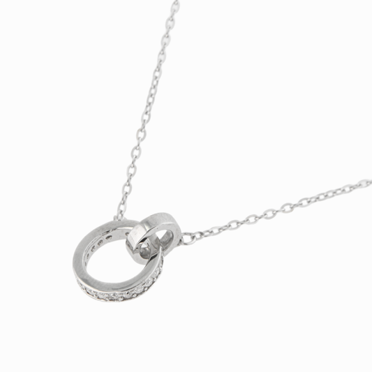 Interlocking Pavé Circle Necklace