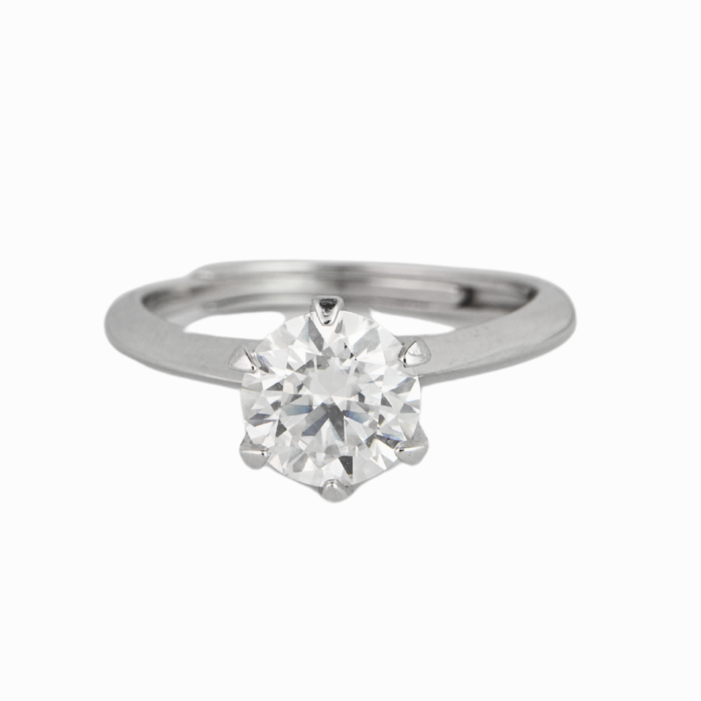 Lotus Solitaire Moissanite Ring