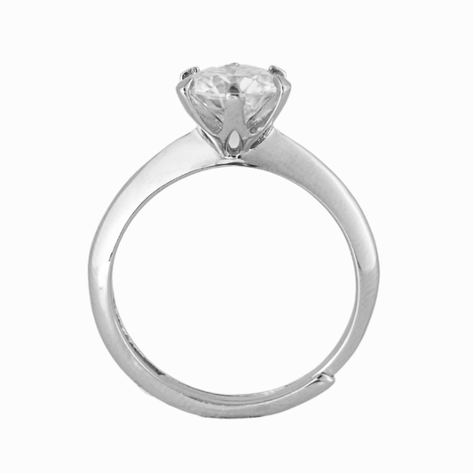 Lotus Solitaire Moissanite Ring
