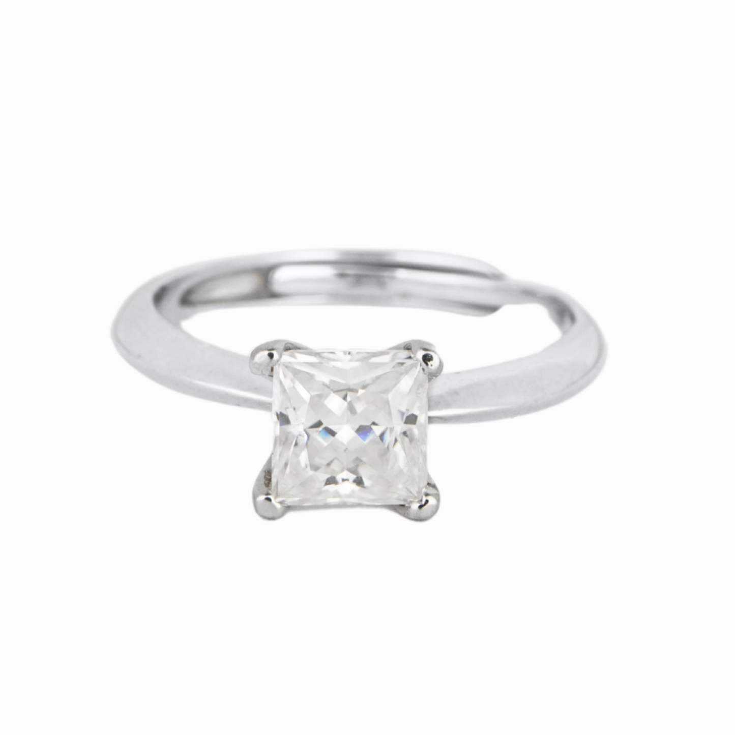 Princess Solitaire Moissanite Ring